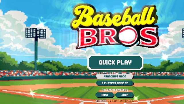 Baseball Bros game start screen