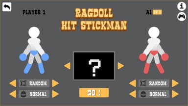 Ragdoll Hit Stickman game start screen
