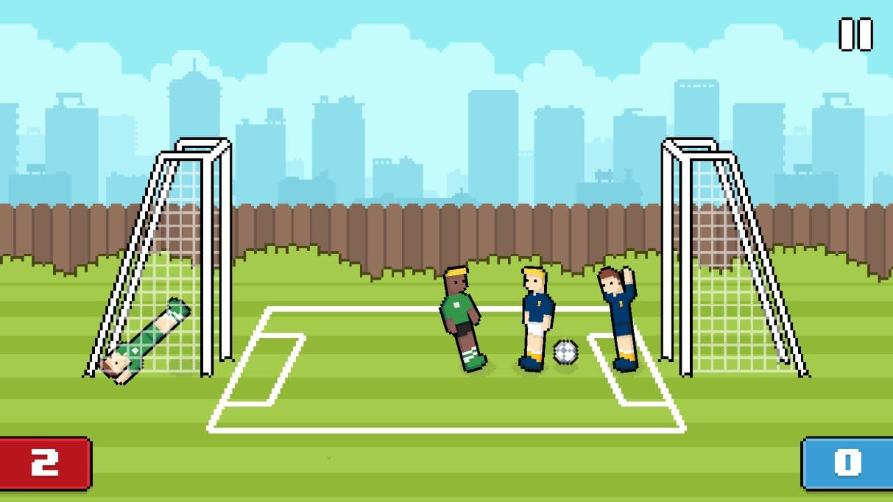 Soccer Random local match with players moving around the ball near the goal
