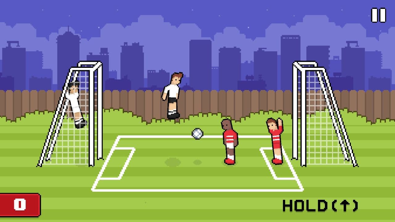 Soccer Random local browser match with pixel players on a football field