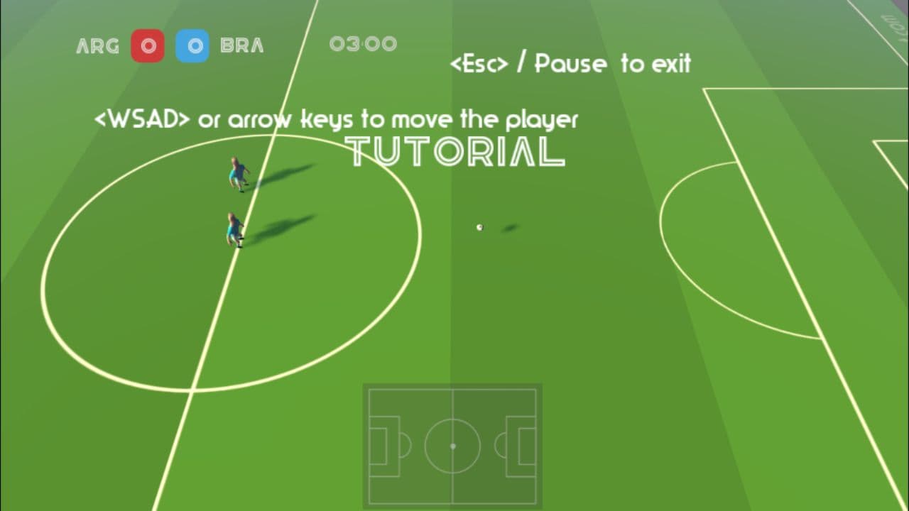 Super Liquid Soccer local on-pitch gameplay state