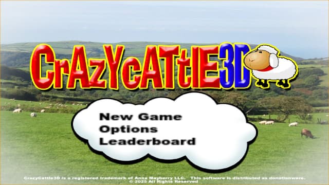 Crazy Cattle 3D game start screen