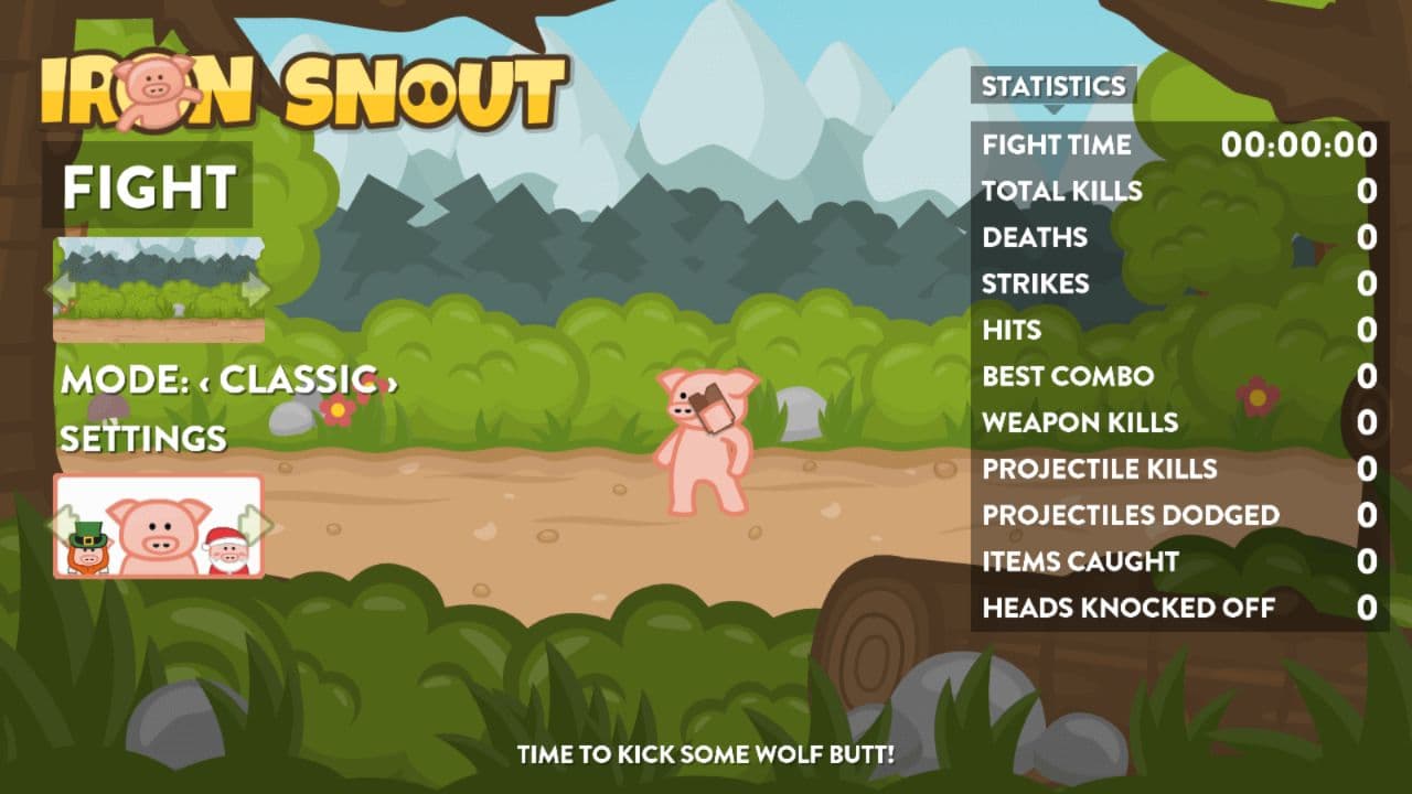 Iron Snout browser game start screen