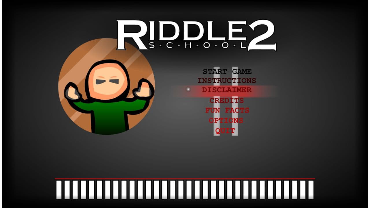 Riddle School 2 browser game main menu